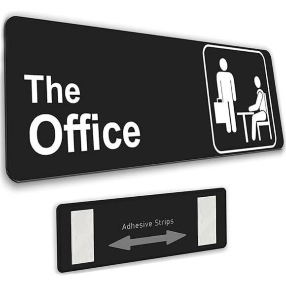 The Office Acrylic Door Sign 9x3 Self Adhesive Wall Desk Decor Gift for Fans - Picture 2 of 5